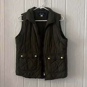 Blue Rain Olive Vest with Gold Accents